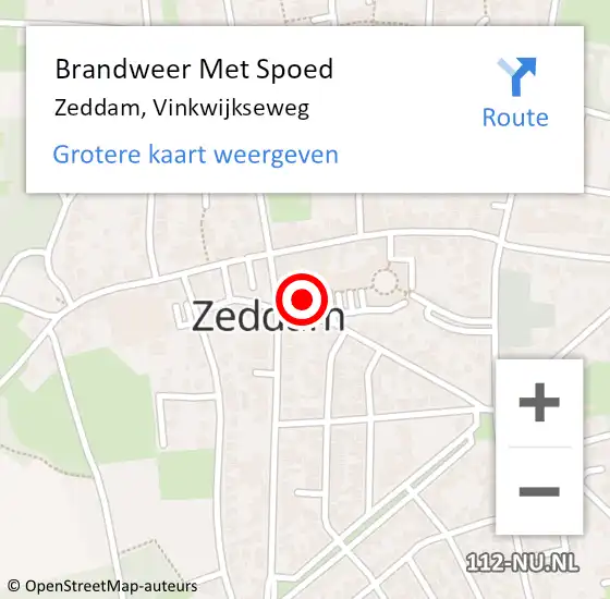 Locatie op kaart van de 112 melding: Brandweer Met Spoed Naar Zeddam, Vinkwijkseweg op 30 augustus 2023 00:35