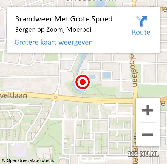 Locatie op kaart van de 112 melding: Brandweer Met Grote Spoed Naar Bergen op Zoom, Moerbei op 30 augustus 2023 01:18