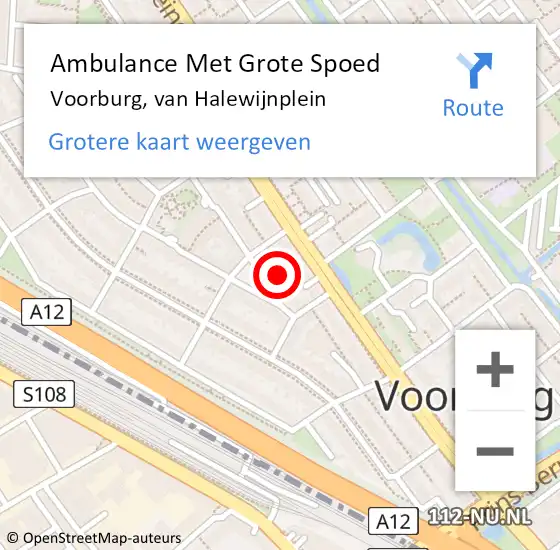 Locatie op kaart van de 112 melding: Ambulance Met Grote Spoed Naar Voorburg, van Halewijnplein op 30 augustus 2023 07:53