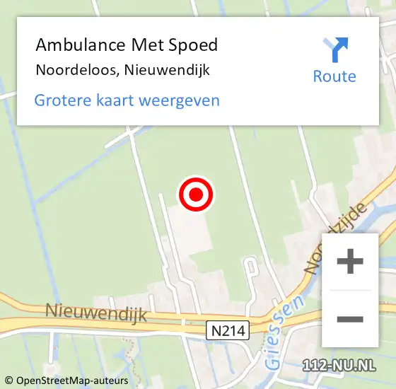 Locatie op kaart van de 112 melding: Ambulance Met Spoed Naar Noordeloos, Nieuwendijk op 30 augustus 2023 08:07