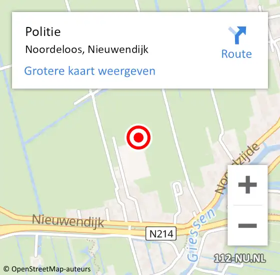 Locatie op kaart van de 112 melding: Politie Noordeloos, Nieuwendijk op 30 augustus 2023 08:08
