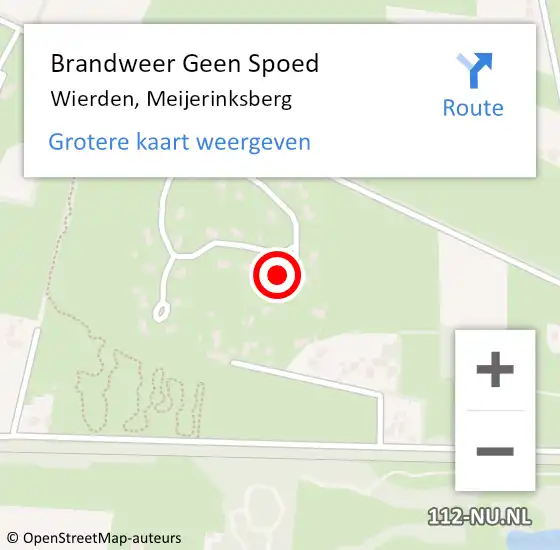 Locatie op kaart van de 112 melding: Brandweer Geen Spoed Naar Wierden, Meijerinksberg op 30 augustus 2023 08:34