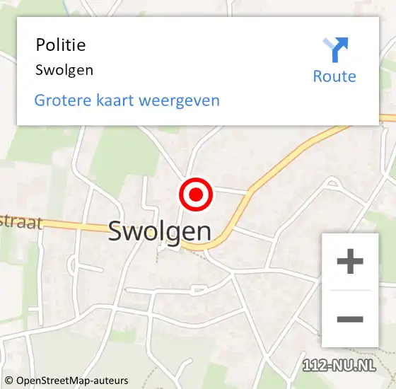 Locatie op kaart van de 112 melding: Politie Swolgen op 30 augustus 2023 08:35