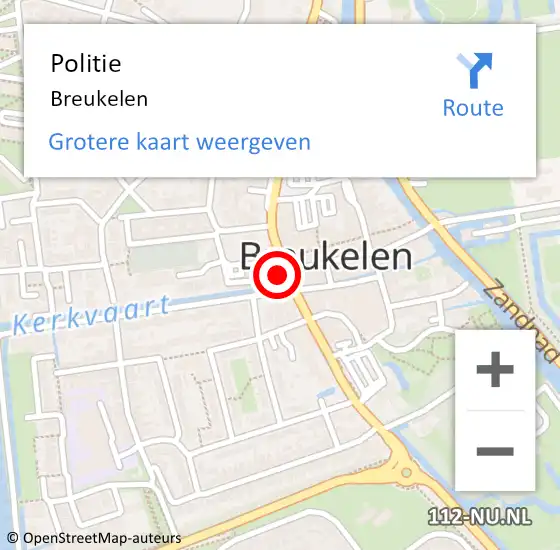 Locatie op kaart van de 112 melding: Politie Breukelen op 30 augustus 2023 08:41