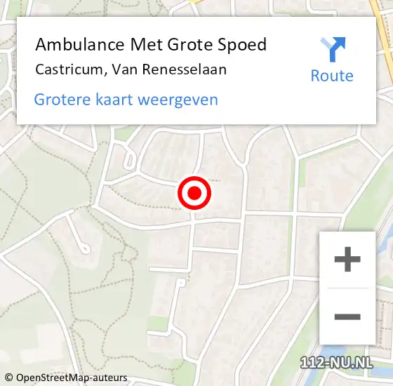 Locatie op kaart van de 112 melding: Ambulance Met Grote Spoed Naar Castricum, Van Renesselaan op 30 augustus 2023 09:26