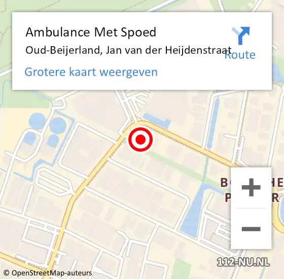 Locatie op kaart van de 112 melding: Ambulance Met Spoed Naar Oud-Beijerland, Jan van der Heijdenstraat op 30 augustus 2023 09:55