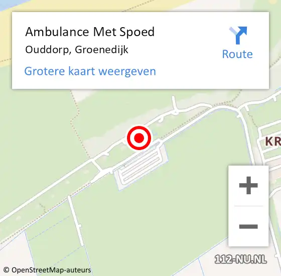 Locatie op kaart van de 112 melding: Ambulance Met Spoed Naar Ouddorp, Groenedijk op 30 augustus 2023 10:04