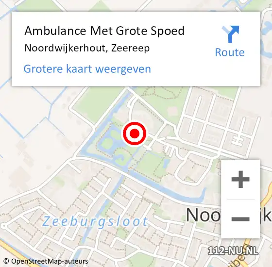 Locatie op kaart van de 112 melding: Ambulance Met Grote Spoed Naar Noordwijkerhout, Zeereep op 30 augustus 2023 10:30