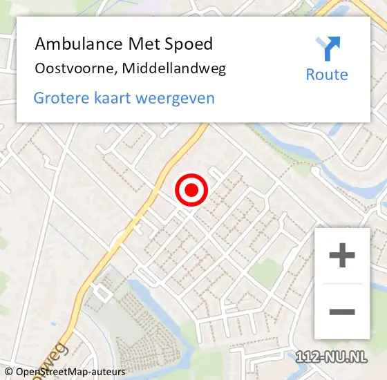 Locatie op kaart van de 112 melding: Ambulance Met Spoed Naar Oostvoorne, Middellandweg op 30 augustus 2023 11:06