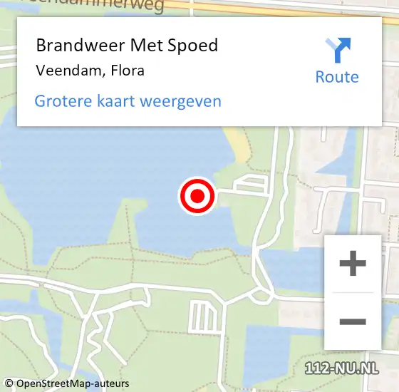 Locatie op kaart van de 112 melding: Brandweer Met Spoed Naar Veendam, Flora op 6 september 2014 12:07