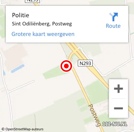 Locatie op kaart van de 112 melding: Politie Sint Odiliënberg, Postweg op 30 augustus 2023 11:33