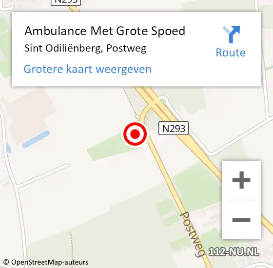 Locatie op kaart van de 112 melding: Ambulance Met Grote Spoed Naar Sint Odiliënberg, Postweg op 30 augustus 2023 11:34