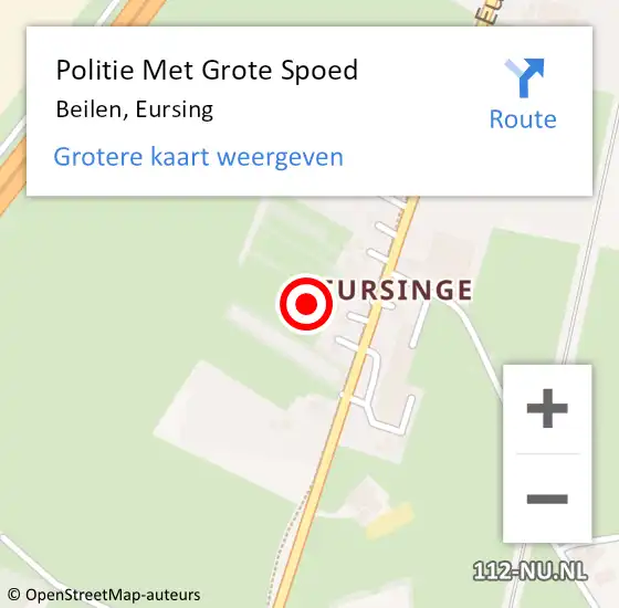 Locatie op kaart van de 112 melding: Politie Met Grote Spoed Naar Beilen, Eursing op 30 augustus 2023 11:51