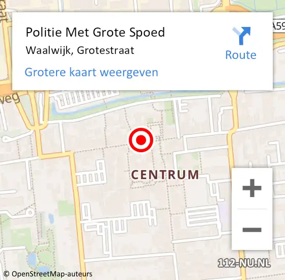 Locatie op kaart van de 112 melding: Politie Met Grote Spoed Naar Waalwijk, Grotestraat op 30 augustus 2023 13:02