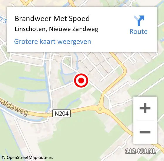 Locatie op kaart van de 112 melding: Brandweer Met Spoed Naar Linschoten, Nieuwe Zandweg op 30 augustus 2023 13:24
