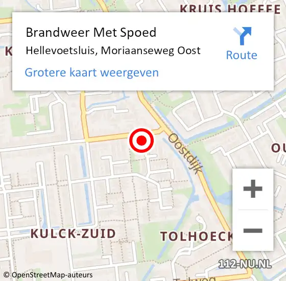 Locatie op kaart van de 112 melding: Brandweer Met Spoed Naar Hellevoetsluis, Moriaanseweg Oost op 30 augustus 2023 14:02