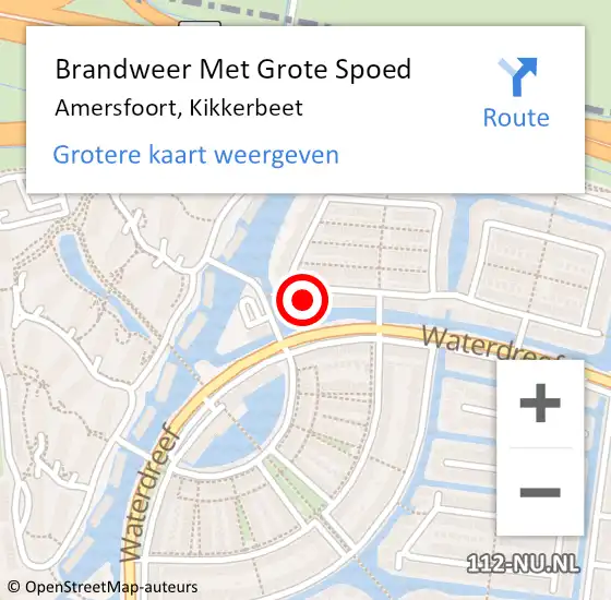 Locatie op kaart van de 112 melding: Brandweer Met Grote Spoed Naar Amersfoort, Kikkerbeet op 30 augustus 2023 15:07