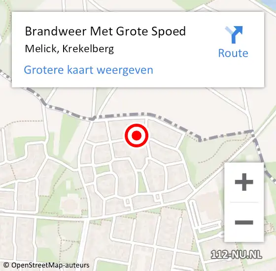 Locatie op kaart van de 112 melding: Brandweer Met Grote Spoed Naar Melick, Krekelberg op 30 augustus 2023 15:13