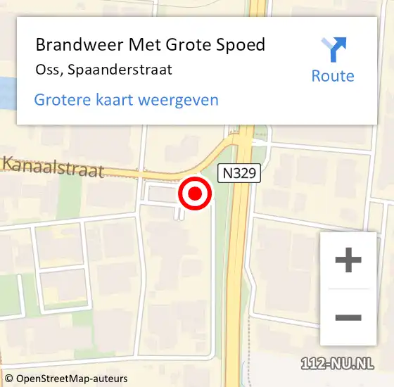 Locatie op kaart van de 112 melding: Brandweer Met Grote Spoed Naar Oss, Spaanderstraat op 30 augustus 2023 16:55