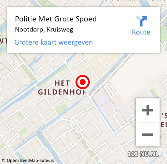 Locatie op kaart van de 112 melding: Politie Met Grote Spoed Naar Nootdorp, Kruisweg op 30 augustus 2023 17:57