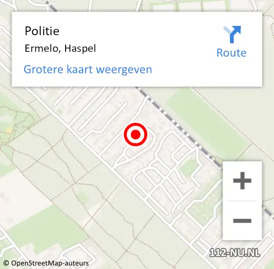 Locatie op kaart van de 112 melding: Politie Ermelo, Haspel op 30 augustus 2023 18:44