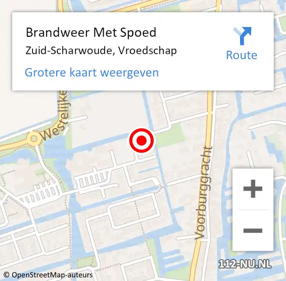 Locatie op kaart van de 112 melding: Brandweer Met Spoed Naar Zuid-Scharwoude, Vroedschap op 30 augustus 2023 19:06