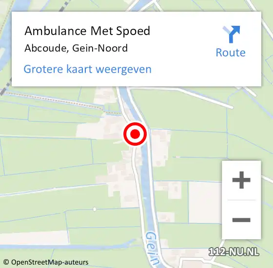 Locatie op kaart van de 112 melding: Ambulance Met Spoed Naar Abcoude, Gein-Noord op 30 augustus 2023 20:35