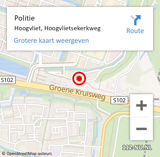 Locatie op kaart van de 112 melding: Politie Hoogvliet, Hoogvlietsekerkweg op 30 augustus 2023 21:31