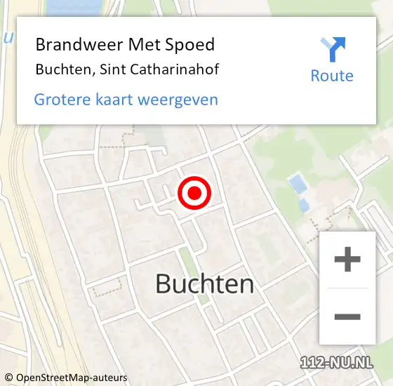 Locatie op kaart van de 112 melding: Brandweer Met Spoed Naar Buchten, Sint Catharinahof op 30 augustus 2023 23:36