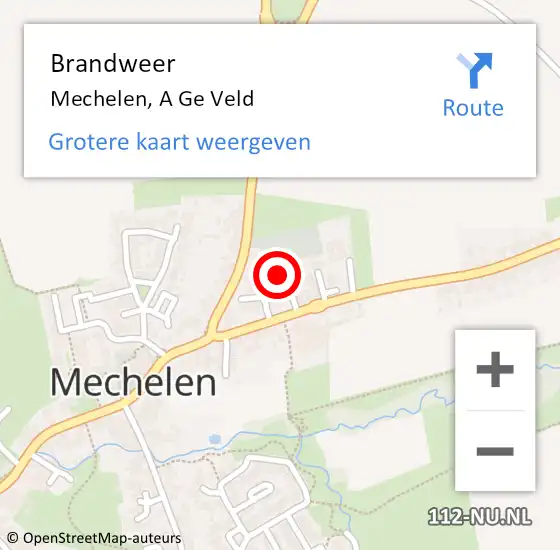 Locatie op kaart van de 112 melding: Brandweer Mechelen, A Ge Veld op 6 september 2014 13:26