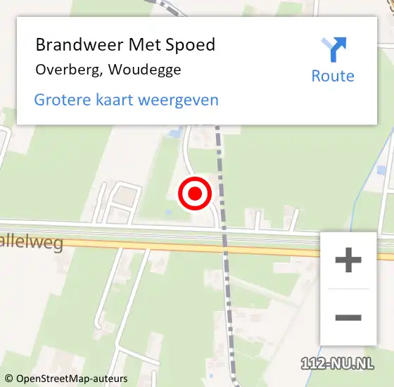 Locatie op kaart van de 112 melding: Brandweer Met Spoed Naar Overberg, Woudegge op 31 augustus 2023 01:15