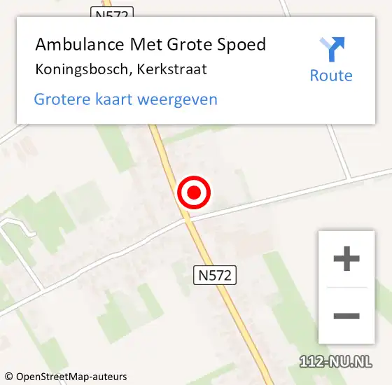 Locatie op kaart van de 112 melding: Ambulance Met Grote Spoed Naar Koningsbosch, Kerkstraat op 31 augustus 2023 05:56