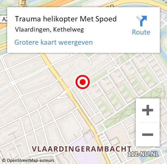 Locatie op kaart van de 112 melding: Trauma helikopter Met Spoed Naar Vlaardingen, Kethelweg op 31 augustus 2023 06:18