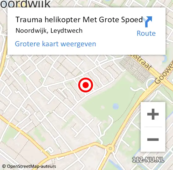 Locatie op kaart van de 112 melding: Trauma helikopter Met Grote Spoed Naar Noordwijk, Leydtwech op 31 augustus 2023 07:56