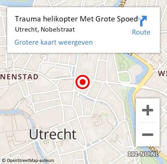 Locatie op kaart van de 112 melding: Trauma helikopter Met Grote Spoed Naar Utrecht, Nobelstraat op 31 augustus 2023 08:15