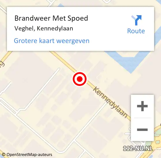 Locatie op kaart van de 112 melding: Brandweer Met Spoed Naar Veghel, Kennedylaan op 31 augustus 2023 08:39