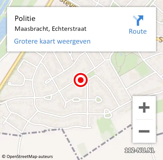 Locatie op kaart van de 112 melding: Politie Maasbracht, Echterstraat op 31 augustus 2023 08:55