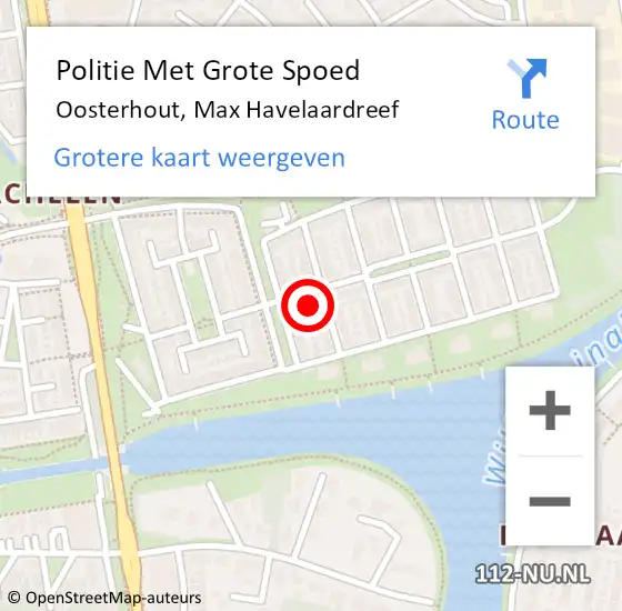 Locatie op kaart van de 112 melding: Politie Met Grote Spoed Naar Oosterhout, Max Havelaardreef op 31 augustus 2023 08:57