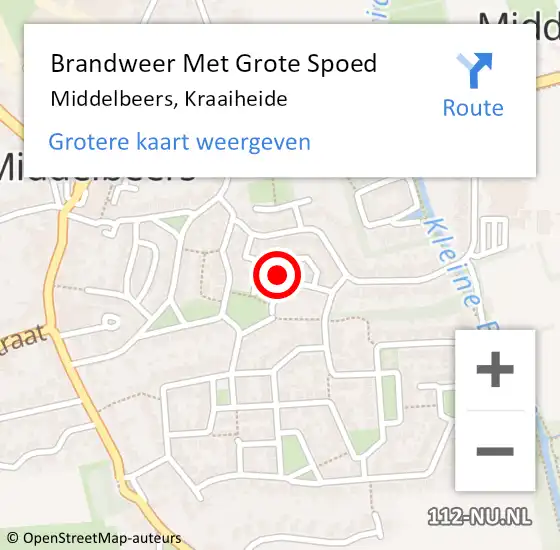 Locatie op kaart van de 112 melding: Brandweer Met Grote Spoed Naar Middelbeers, Kraaiheide op 31 augustus 2023 09:11