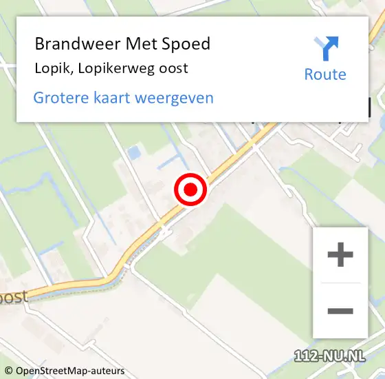 Locatie op kaart van de 112 melding: Brandweer Met Spoed Naar Lopik, Lopikerweg oost op 31 augustus 2023 09:42