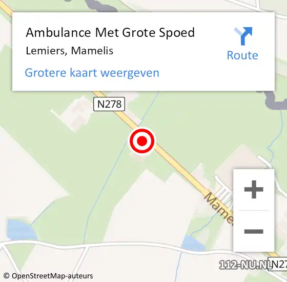 Locatie op kaart van de 112 melding: Ambulance Met Grote Spoed Naar Lemiers, Mamelis op 6 september 2014 14:10