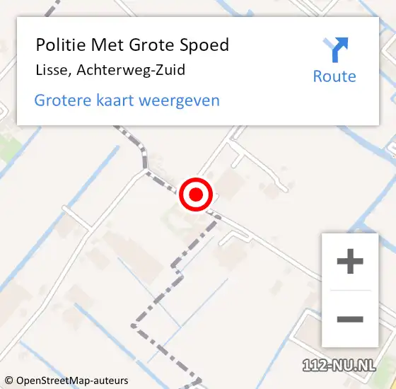 Locatie op kaart van de 112 melding: Politie Met Grote Spoed Naar Lisse, Achterweg-Zuid op 31 augustus 2023 11:59