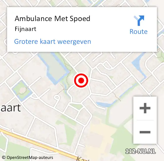 Locatie op kaart van de 112 melding: Ambulance Met Spoed Naar Fijnaart op 31 augustus 2023 12:27