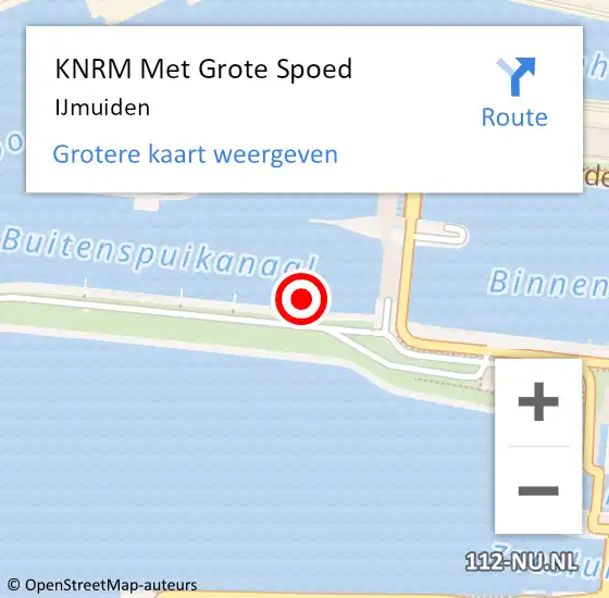 Locatie op kaart van de 112 melding: KNRM Met Grote Spoed Naar IJmuiden op 31 augustus 2023 13:48