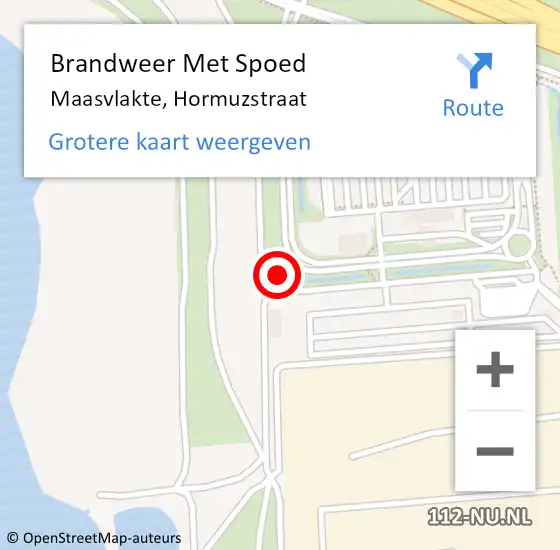 Locatie op kaart van de 112 melding: Brandweer Met Spoed Naar Maasvlakte, Hormuzstraat op 31 augustus 2023 13:58