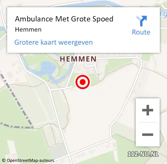 Locatie op kaart van de 112 melding: Ambulance Met Grote Spoed Naar Hemmen op 31 augustus 2023 14:34