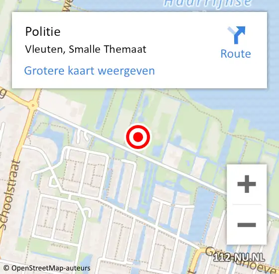 Locatie op kaart van de 112 melding: Politie Vleuten, Smalle Themaat op 31 augustus 2023 14:47