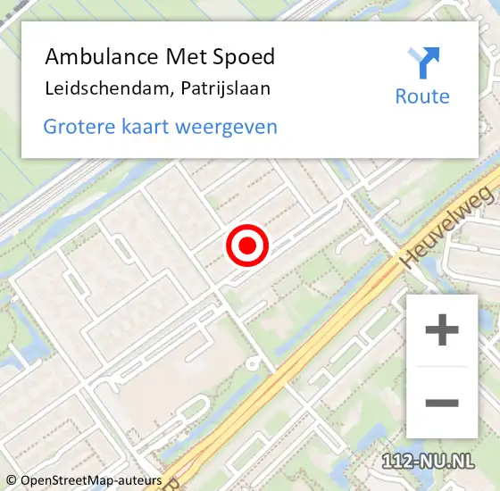 Locatie op kaart van de 112 melding: Ambulance Met Spoed Naar Leidschendam, Patrijslaan op 31 augustus 2023 14:48