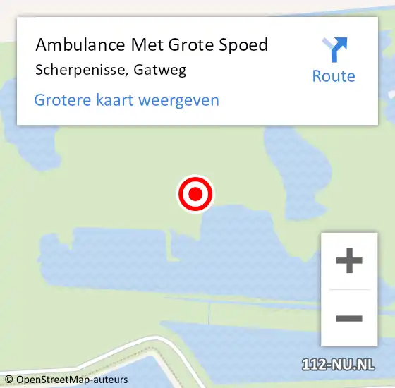 Locatie op kaart van de 112 melding: Ambulance Met Grote Spoed Naar Scherpenisse, Gatweg op 6 september 2014 14:41