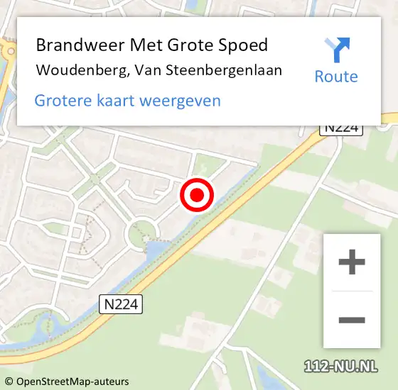 Locatie op kaart van de 112 melding: Brandweer Met Grote Spoed Naar Woudenberg, Van Steenbergenlaan op 31 augustus 2023 15:00